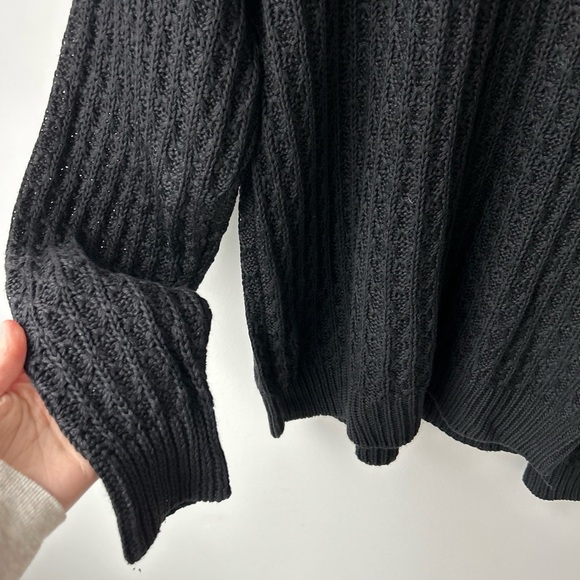 Vintage Fenn Wright Mason Womens Chunky Sweater Large Ramie Cotton black - Picture 12 of 12